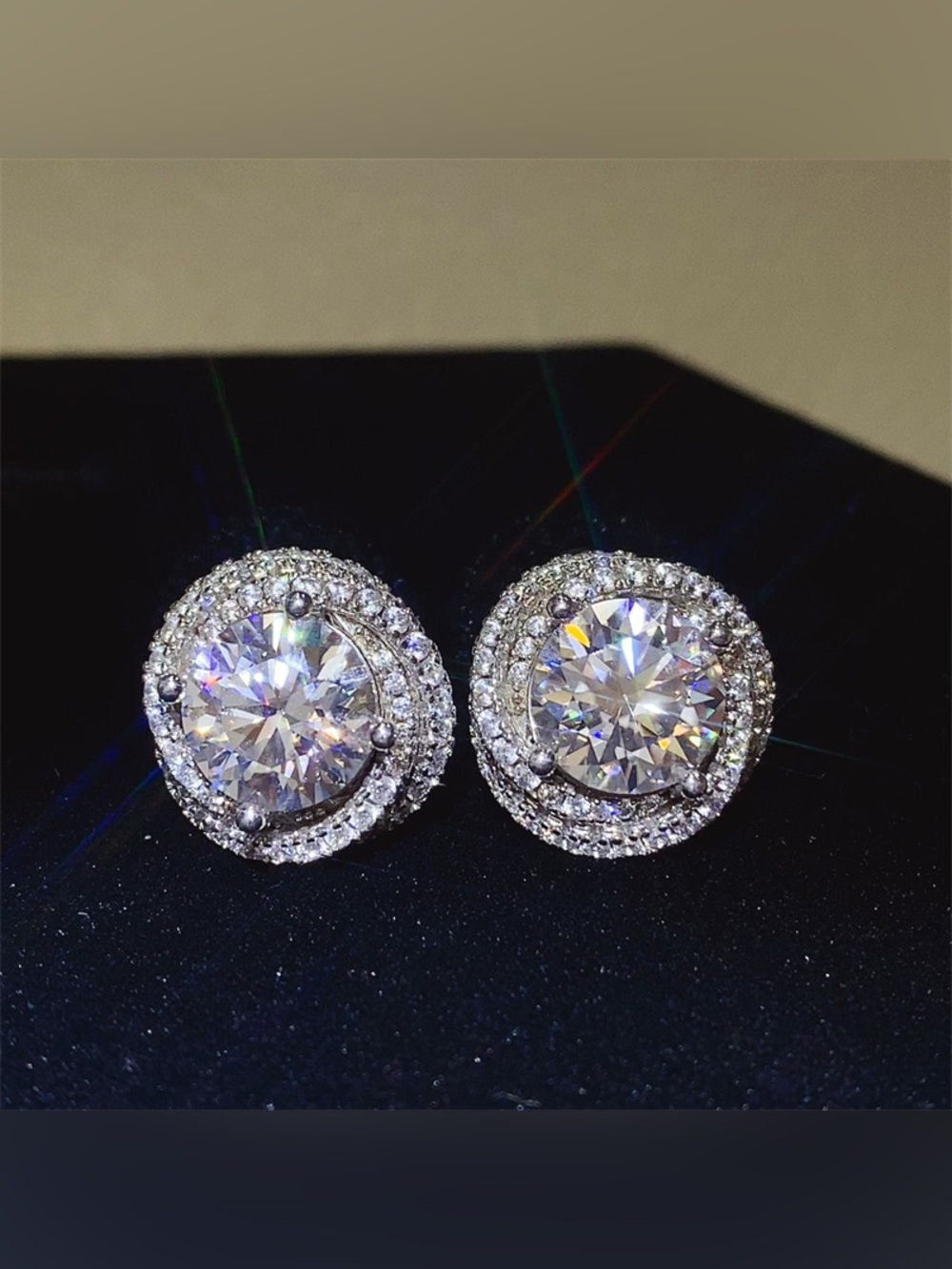6 Carat Moissanite 925 Sterling Silver Earrings